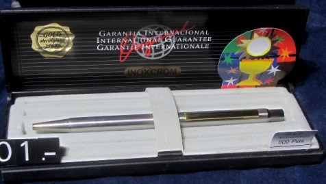01 BOLIGRAFO INOXCROM PLATEADO ELECTROPLATEADO ORO